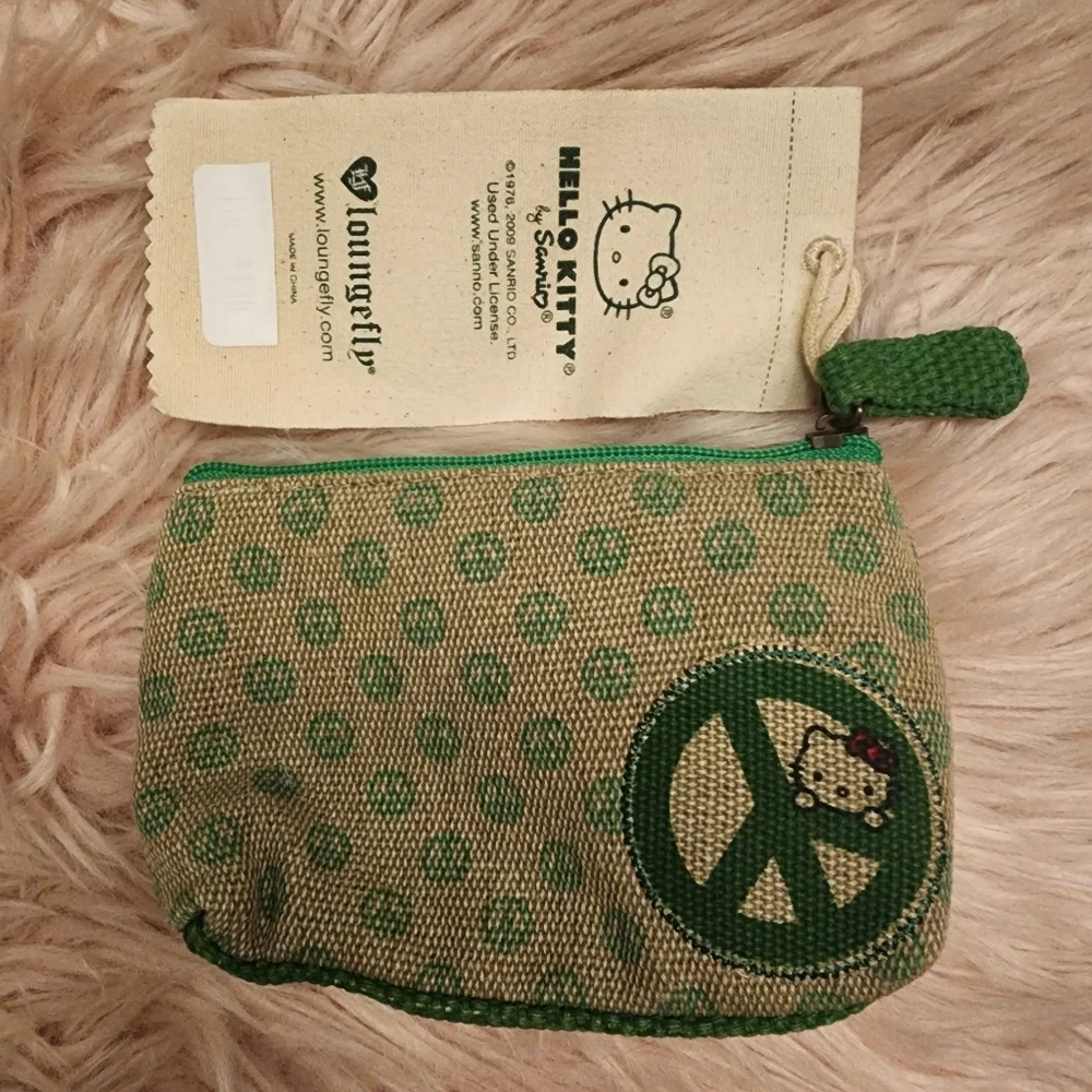 Loungefly Hello Kitty Peace eco Earth Day 2009 Rare makeup bag /coin purse